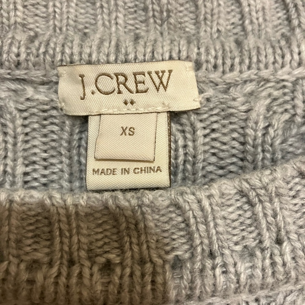 J Crew Sweater Women’s Sz XS Gray‎ Wool Blend Casual Fall - Picture 2 of 6